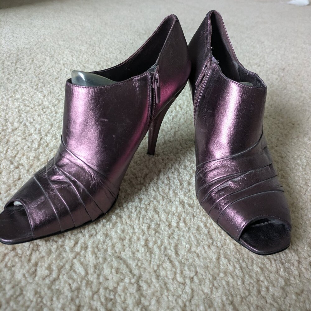 Nine West peep toe rouched bootie